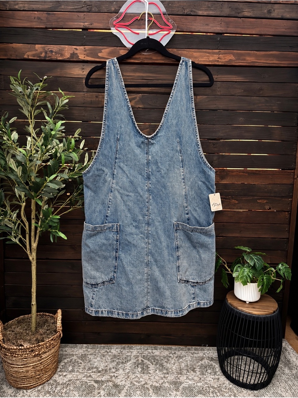 Free People Follow Your Heart Denim Mini Dress NWT